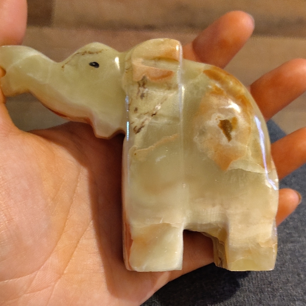 Handcrafted Onyx Stone Elephant Figurine